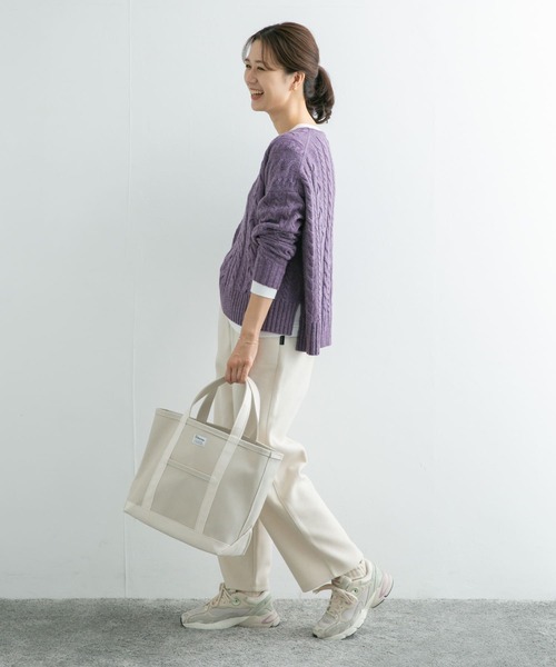 URBAN RESEARCH DOORS（アーバンリサーチドアーズ）の「『UR TECH』ニットメルトンパンツ（その他パンツ・レディース・チャコールグレー/アイボリー・MEDIUM）」の21枚目の写真