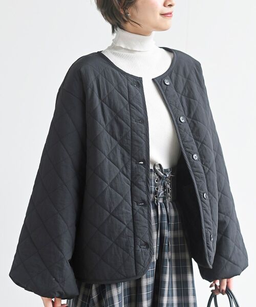 ボリュームスリーブ裏ボアキルトジャケット（ダウンジャケット/コート