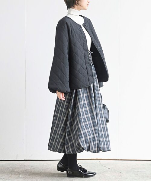 rps（アールピーエス）の「ボリュームスリーブ裏ボアキルトジャケット（ダウンジャケット/コート・レディース・アイボリー/ブラック/カーキ・フリー）」の7枚目の写真