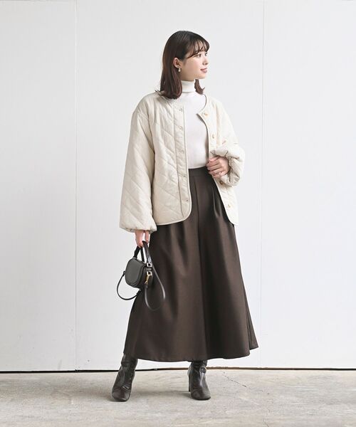 rps（アールピーエス）の「ボリュームスリーブ裏ボアキルトジャケット（ダウンジャケット/コート・レディース・アイボリー/ブラック/カーキ・フリー）」の11枚目の写真