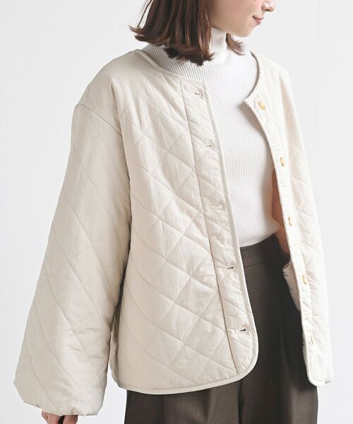 rps（アールピーエス）の「ボリュームスリーブ裏ボアキルトジャケット（ダウンジャケット/コート・レディース・アイボリー/ブラック/カーキ・フリー）」の15枚目の写真