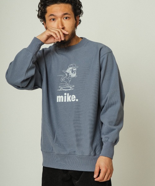 BIG MIKE(ビッグマイク)の「BIG MIKE ビッグマイク/ マイク スケート 裏起毛 クルーネックスウェット キャラクタープリント ユニセックス 102438103(スウェット・メンズ・杢グレー/ブラック/ブルー系その他・X-LARGE/LARGE/MEDIUM)」の5枚目の写真