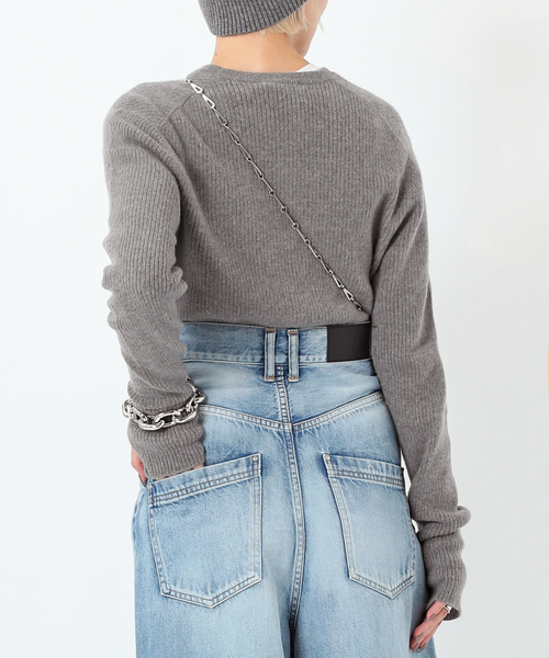 AP STUDIO(エーピーストゥディオ)の「カシミヤロングリブプルオーバー(ニット/セーター・レディース・チャコールグレー/モカ・FREE)」の11枚目の写真