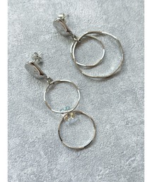 【YM】シルバー ダブルリング ピアス(MA)