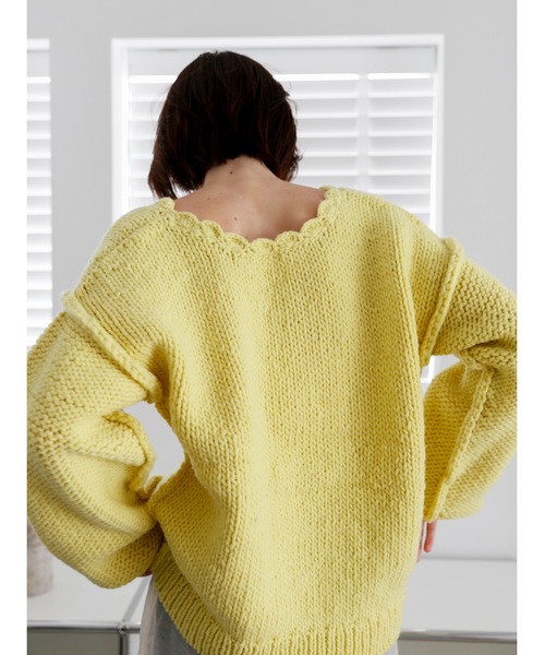 Katrin TOKYO（カトリーントーキョー）の「handmade scalloped frill knit（ニット/セーター・レディース・レモンイエロー/アイボリー・XS/FREE）」の2枚目の写真