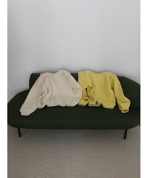 Katrin TOKYO（カトリーントーキョー）の「handmade scalloped frill knit（ニット/セーター・レディース・レモンイエロー/アイボリー・XS/FREE）」の3枚目の写真