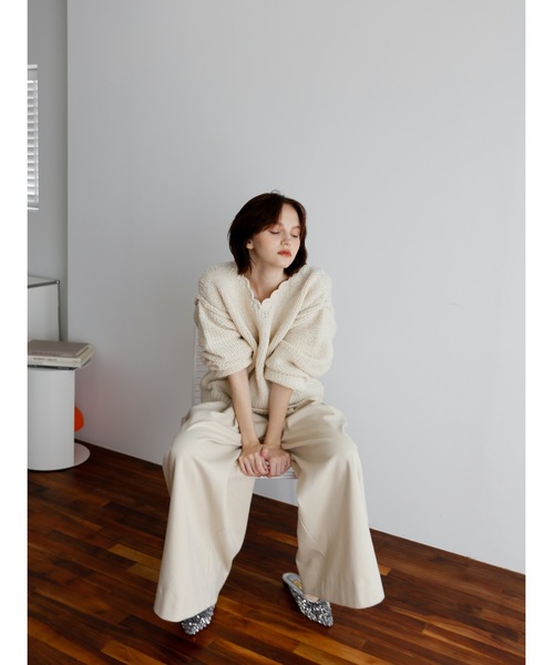 Katrin TOKYO（カトリーントーキョー）の「handmade scalloped frill knit（ニット/セーター・レディース・レモンイエロー/アイボリー・XS/FREE）」の11枚目の写真