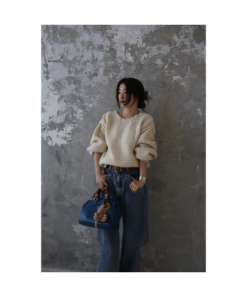 Katrin TOKYO（カトリーントーキョー）の「handmade scalloped frill knit（ニット/セーター・レディース・レモンイエロー/アイボリー・XS/FREE）」の6枚目の写真