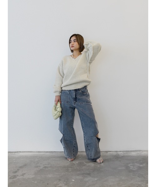 Katrin TOKYO（カトリーントーキョー）の「handmade scalloped frill knit（ニット/セーター・レディース・レモンイエロー/アイボリー・XS/FREE）」の15枚目の写真