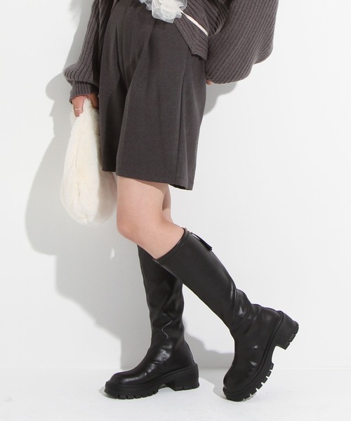 rectangle（レクタングル）の「厚底ヒールストレッチブーツ（ブーツ・レディース・アイボリー/ブラック/ベージュ系その他・23.0cm/23.5cm/24.0cm/24.5cm）」の4枚目の写真
