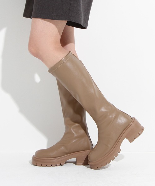 rectangle（レクタングル）の「厚底ヒールストレッチブーツ（ブーツ・レディース・アイボリー/ブラック/ベージュ系その他・23.0cm/23.5cm/24.0cm/24.5cm）」の5枚目の写真