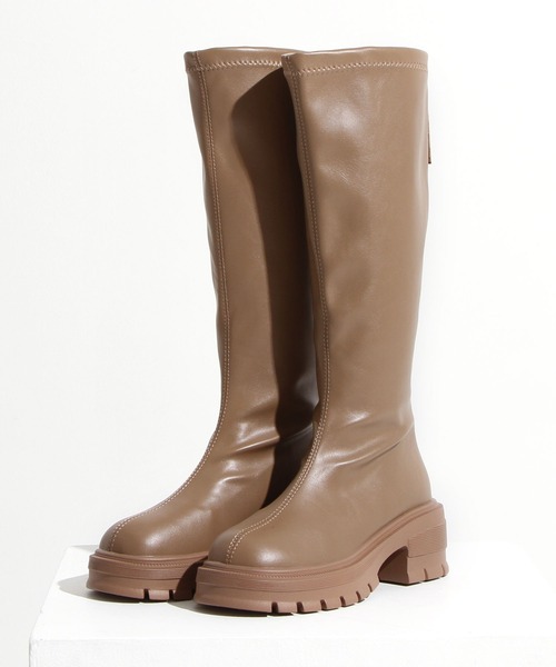 rectangle（レクタングル）の「厚底ヒールストレッチブーツ（ブーツ・レディース・アイボリー/ブラック/ベージュ系その他・23.0cm/23.5cm/24.0cm/24.5cm）」の7枚目の写真