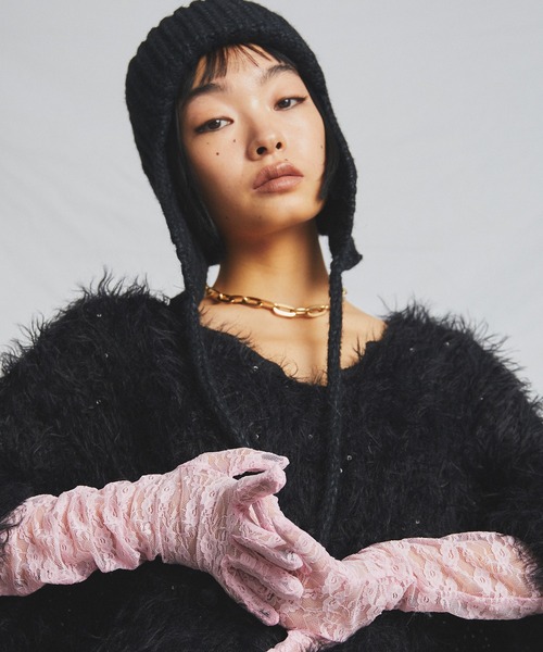 イヤーマフラーニットキャップ【uyu./ウユ】（ニットキャップ/ビーニー