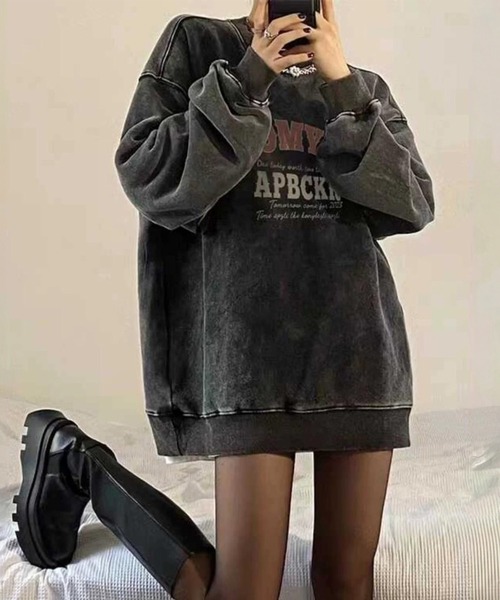 SpRay(スプレイ)の「裏起毛ピグメントプリントスウェット(スウェット・レディース・A/B/C/D/E・FREE)」の3枚目の写真