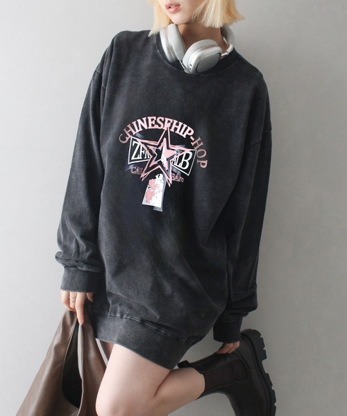 SpRay(スプレイ)の「裏起毛ピグメントプリントスウェット(スウェット・レディース・A/B/C/D/E・FREE)」の4枚目の写真