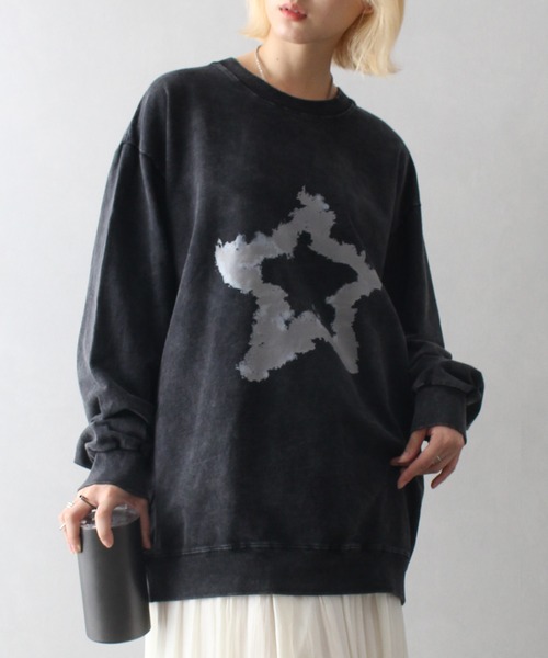 SpRay(スプレイ)の「裏起毛ピグメントプリントスウェット(スウェット・レディース・A/B/C/D/E・FREE)」の5枚目の写真