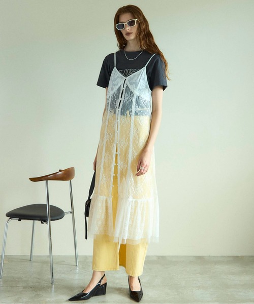 MAISON SPECIAL(メゾンスペシャル)の「Curve Silhouette Pants/カーブカラーパンツ【MAISON SPECIAL/メゾンスペシャル】(デニムパンツ・レディース・イエロー/ピンク・38/36)」の6枚目の写真