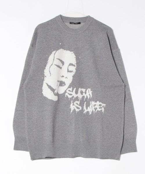 Bling Leads(ブリングリーズ)の「《Bling Leads》JQDクル-/Nニット(Tシャツ/カットソー・メンズ・グレー/ブラック・LARGE/MEDIUM)」の8枚目の写真