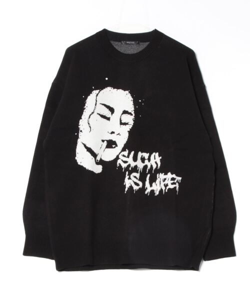 Bling Leads(ブリングリーズ)の「《Bling Leads》JQDクル-/Nニット(Tシャツ/カットソー・メンズ・グレー/ブラック・LARGE/MEDIUM)」の9枚目の写真