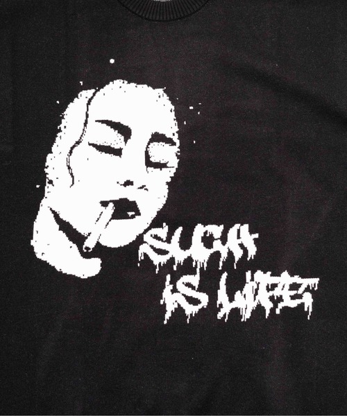Bling Leads(ブリングリーズ)の「《Bling Leads》JQDクル-/Nニット(Tシャツ/カットソー・メンズ・グレー/ブラック・LARGE/MEDIUM)」の7枚目の写真