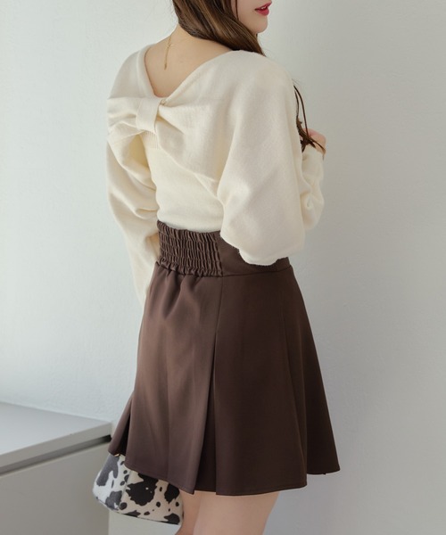 continuer de NICE CLAUP（コンティニューデナイスクラップ）の「2WAYリボンニット+キャミセット（ニット/セーター・レディース・グレー/アイボリー/チャコール/ピンク・FREE）」の9枚目の写真