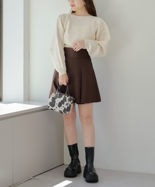 continuer de NICE CLAUP（コンティニューデナイスクラップ）の「2WAYリボンニット+キャミセット（ニット/セーター・レディース・グレー/アイボリー/チャコール/ピンク・FREE）」の11枚目の写真