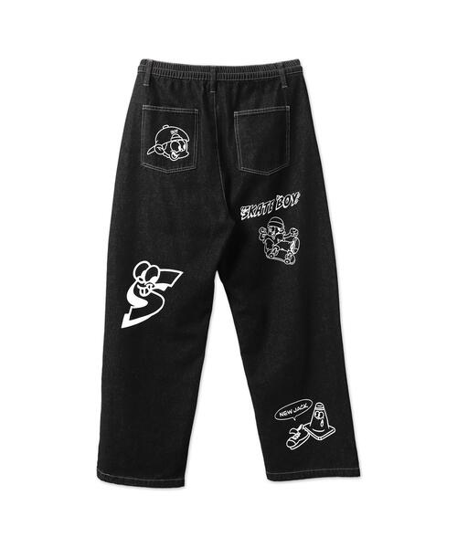 在庫処分セール⭐︎ジャザサイズ　ロゴパンツ ∴WEGO/別注NEW JACKワイドデニムパンツ（デニムパンツ）｜NEW JACK