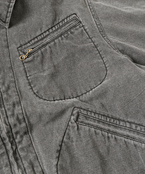 JOURNAL STANDARD J.S HOMESTEAD(ジャーナルスタンダードホームステッド)の「J.S.Homestead / Stead ピグメントキャンバス ジップジャケット(ブルゾン・メンズ・ブラック/キャメル・MEDIUM/LARGE)」の16枚目の写真