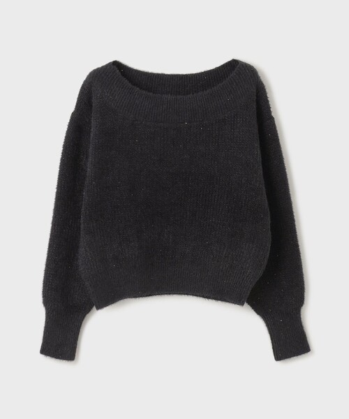 未使用品 グレースコンチネンタル GRACE CONTINENTAL 25SS ラメリップニットトップ セーター 長袖 36 黒 /HK ■OS レディース セール】ラメリップニットトップ（ニット/セーター）｜GRACE
