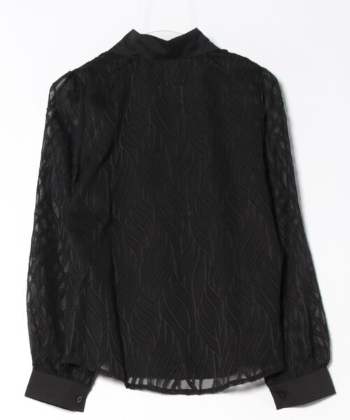 Coo+i(クーイ)の「リーフ柄立体模様シフォンブラウス ブラック(シャツ/ブラウス・レディース・ブラック/ホワイト・FREE)」の3枚目の写真