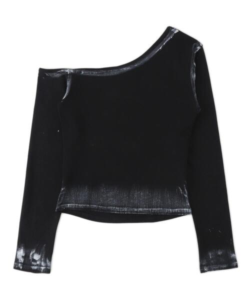 dispark（ディスパーク）の「DISPARK/ワンショルダーグラフィックロンT（Tシャツ/カットソー・レディース・ブラック/ホワイト・FREE）」の6枚目の写真