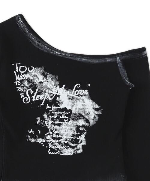 dispark（ディスパーク）の「DISPARK/ワンショルダーグラフィックロンT（Tシャツ/カットソー・レディース・ブラック/ホワイト・FREE）」の7枚目の写真