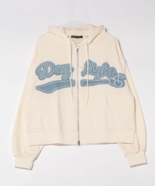 GORGE(ゴージ)の「《ロゴ貼り付け×ZIPデザイン》レディース 裏毛ジップパーカー ゆったりシルエット 秋冬春(パーカー・レディース・アイボリー/オートミール/ネイビー・F)」の8枚目の写真