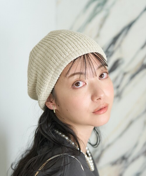 FREAK'S STORE（フリークスストア）の「サマーニットベレー帽（ハンチング/ベレー帽・レディース・ナチュラル/その他/ブラック・ONE SIZE）」の6枚目の写真