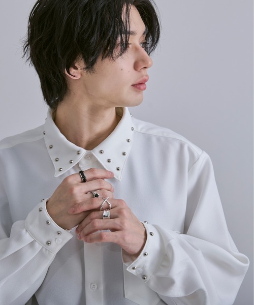 Ellno Loset(エルノロゼット)の「スタッズツキシャツ(シャツ/ブラウス・メンズ・ブラック/オフホワイト・LARGE/MEDIUM/SMALL)」の12枚目の写真
