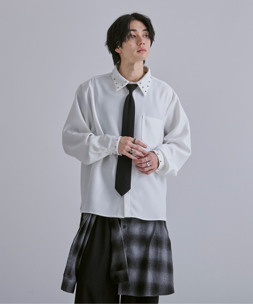 Ellno Loset(エルノロゼット)の「スタッズツキシャツ(シャツ/ブラウス・メンズ・ブラック/オフホワイト・LARGE/MEDIUM/SMALL)」の10枚目の写真