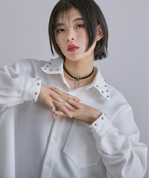 Ellno Loset(エルノロゼット)の「スタッズツキシャツ(シャツ/ブラウス・メンズ・ブラック/オフホワイト・LARGE/MEDIUM/SMALL)」の22枚目の写真