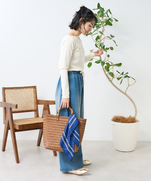 FREAK'S STORE（フリークスストア）の「ワンポイント刺繍 コンパクトバスクシャツ/ボーダーロンT（Tシャツ/カットソー・レディース・イエロー/レッド/ネイビー/オフホワイト/グレー・ﾌﾘ-）」の20枚目の写真