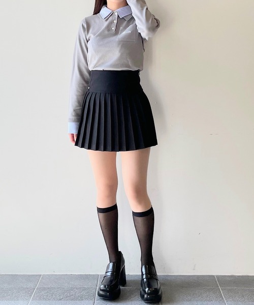 NOMAE(ノーマエ)の「ダブルカラーポロニット(Tシャツ/カットソー・レディース・ホワイト系その他/ネイビー/ブルー系その他/ピンク/グレー・FREE)」の19枚目の写真