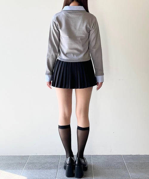 NOMAE(ノーマエ)の「ダブルカラーポロニット(Tシャツ/カットソー・レディース・ホワイト系その他/ネイビー/ブルー系その他/ピンク/グレー・FREE)」の21枚目の写真