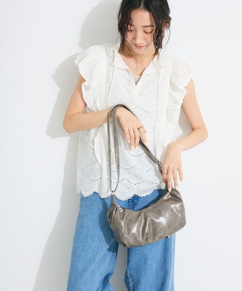 CRAFT STANDARD BOUTIQUE(クラフトスタンダードブティック)の「ヴィンテージライクショルダー ◆(ショルダーバッグ・レディース・グレー/ブラック・FREE)」の14枚目の写真