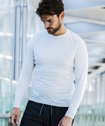 1PIU1UGUALE3 RELAX(ウノピゥウノウグァーレトレ リラックス)プリントロゴ パイピング ロングTシャツ(伸縮性 / 吸水速乾)