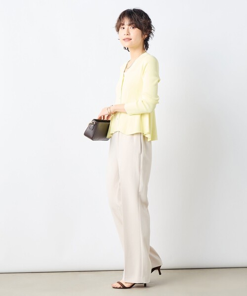 NOLLEY’S Sophi（ノーリーズソフィ）の「【追加】《手洗い可能》マルチファンクションリブフレアVネックカーディガン（カーディガン/ボレロ・レディース・ホワイト/ミント/ダークネイビー/クリーム/ライトブルー・38）」の11枚目の写真