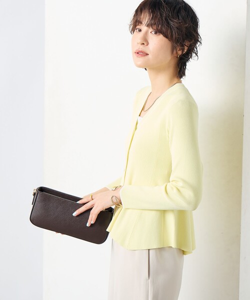 NOLLEY’S Sophi（ノーリーズソフィ）の「【追加】《手洗い可能》マルチファンクションリブフレアVネックカーディガン（カーディガン/ボレロ・レディース・ホワイト/ミント/ダークネイビー/クリーム/ライトブルー・38）」の17枚目の写真