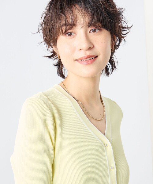 NOLLEY’S Sophi（ノーリーズソフィ）の「【追加】《手洗い可能》マルチファンクションリブフレアVネックカーディガン（カーディガン/ボレロ・レディース・ホワイト/ミント/ダークネイビー/クリーム/ライトブルー・38）」の21枚目の写真