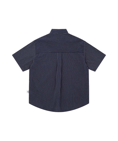 aimoha（アイモハ）の「【aimoha neo】Dual Tone Stripe Shirt (SS)（シャツ/ブラウス・メンズ・ホワイト/ネイビー・MEDIUM/LARGE/X-LARGE/XX-LARGE）」の5枚目の写真