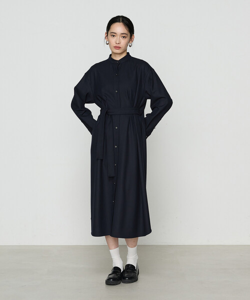 K.T KIYOKO TAKASE（キヨコタカセ）の「両面起毛ツイル シャツドレス（ワンピース・レディース・ネイビー・9号）」の2枚目の写真