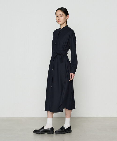 K.T KIYOKO TAKASE（キヨコタカセ）の「両面起毛ツイル シャツドレス（ワンピース・レディース・ネイビー・9号）」の5枚目の写真