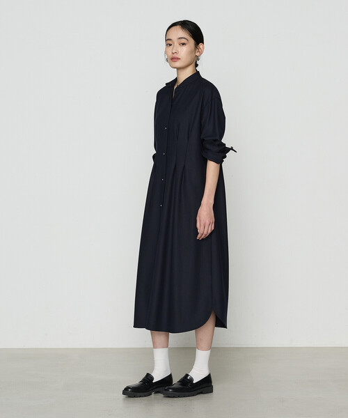 K.T KIYOKO TAKASE（キヨコタカセ）の「両面起毛ツイル シャツドレス（ワンピース・レディース・ネイビー・9号）」の8枚目の写真