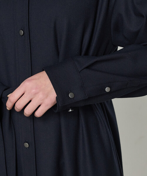 K.T KIYOKO TAKASE（キヨコタカセ）の「両面起毛ツイル シャツドレス（ワンピース・レディース・ネイビー・9号）」の14枚目の写真